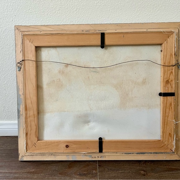 Vintage Framed Landscape Painting With Water mill 19/23 Inches - Picture 7 of 10